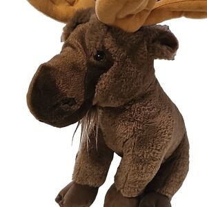 The Petting Zoo Moose Stuffed Animal Medium Brown Tan Washable Recycled 1994